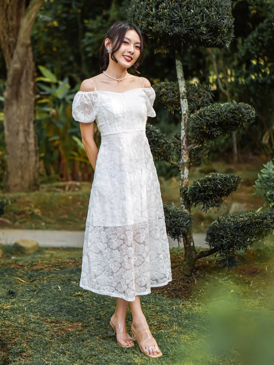 Lucey Off Shoulder Lace Dress | Jolivia Co