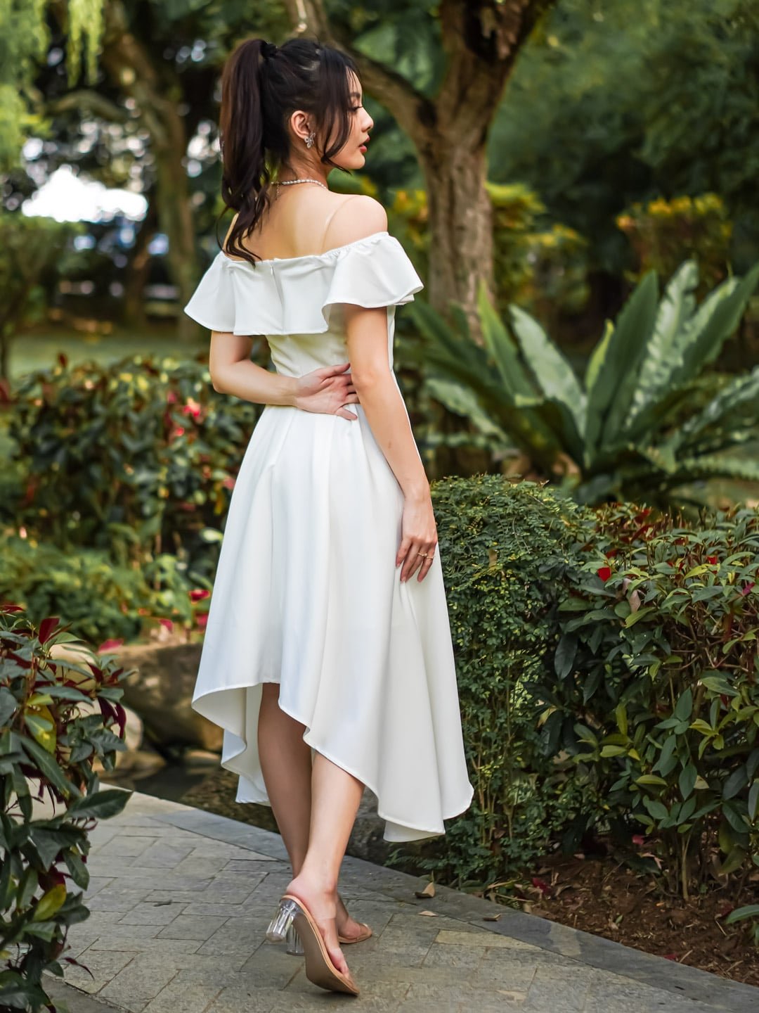 Neve Off Shoulder Asymmetrical Dress | Jolivia Co